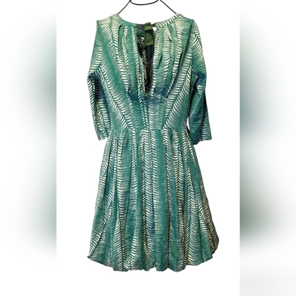 TRACY REESE Dress Green Fit & Flare Anthropologi size 4 - Picture 3 of 6